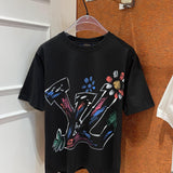 Side profile of Louis Vuitton cotton t-shirt with relaxed-fit cut