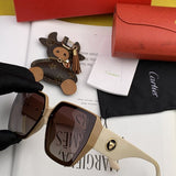 Close-up detail view of Cartier unisex sunglasses