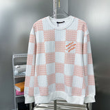 Back view of Louis Vuitton luxury clothing with label-forward styling