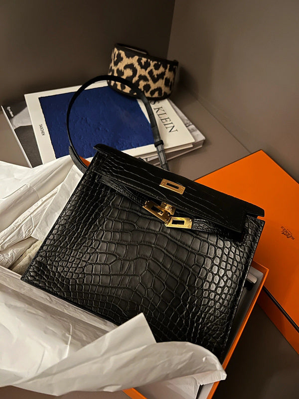 Close-up detail of curated bag design