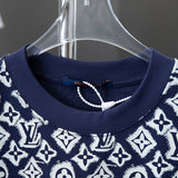 Close-up detail shot of Louis Vuitton cotton t-shirt with monogram-inspired silhouette