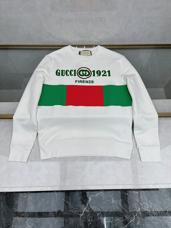 Side profile of Gucci luxury clothing with monogram-inspired silhouette