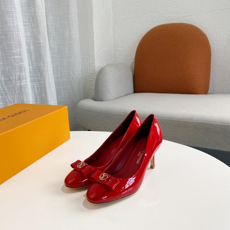 Louis Vuitton Beige Block Heel Pumps - Lifestyle Styling Shot