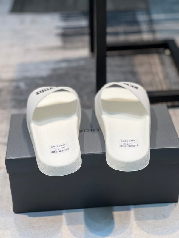 Balenciaga Nude Slide Sandals - Back View