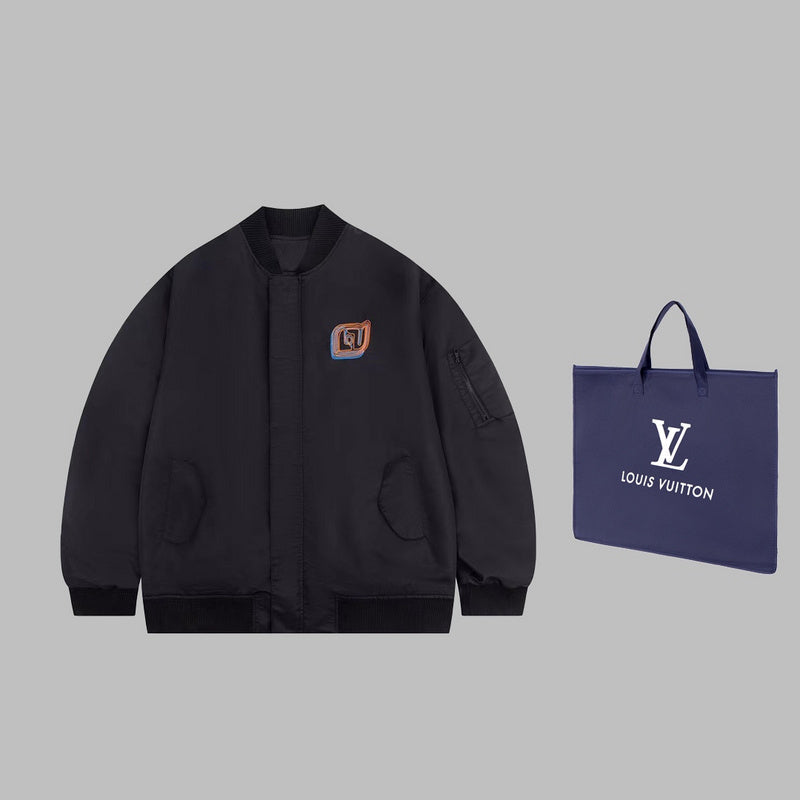 Front view of Louis Vuitton luxury clothing with contemporary cut
