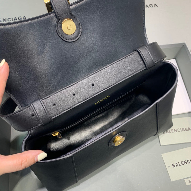 Structured Faux Leather Handbag - Modern Structured Build | Women's Everyday Carry Handbag #528 - styled full view (image 7) of designer-inspired handbag