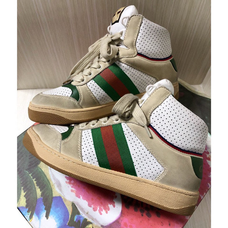 Gucci muted earth tones luxury sneakers view 8 retro runner design