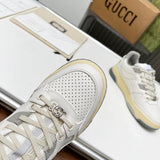 Gucci crisp white luxury sneakers view 8 retro runner design