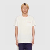 Back view of Gucci luxury clothing with signature branding