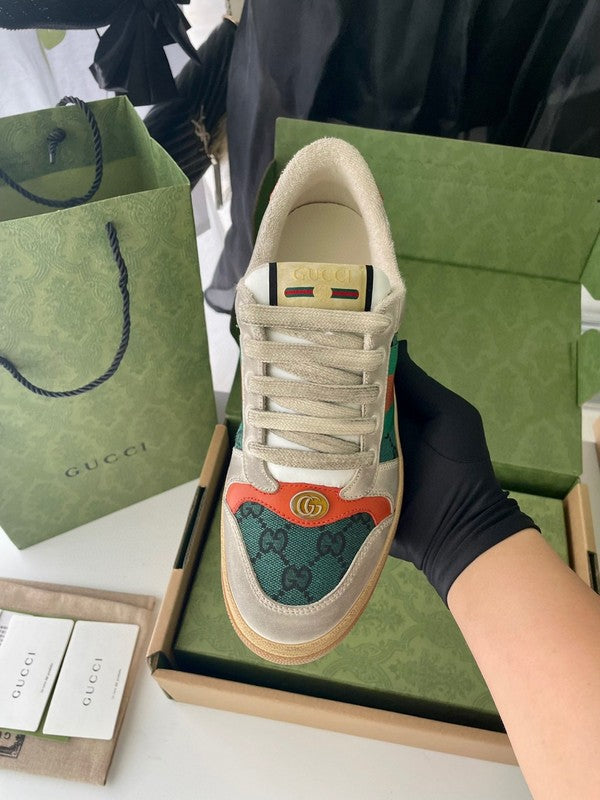 Gucci bold contrast luxury sneakers view 9 breathable knit upper