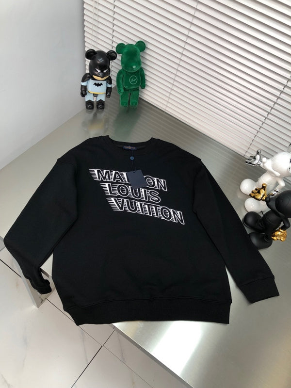 Back view of Louis Vuitton luxury clothing with signature branding