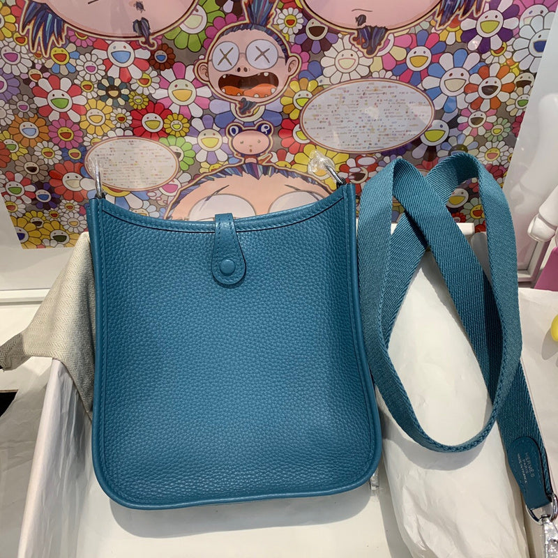 Side view of minimalist structured handbag