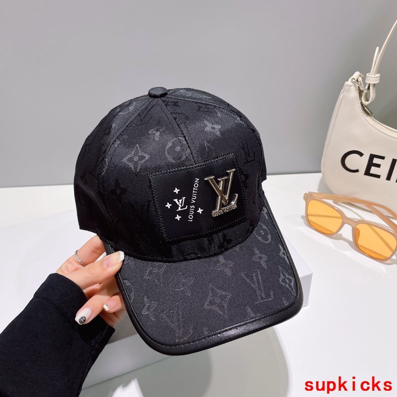 Close-up detail view of Louis Vuitton unisex cap