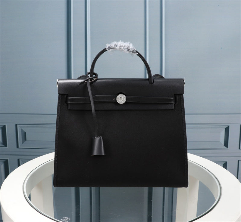 Side view of chic structured handbag