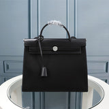 Side view of chic structured handbag