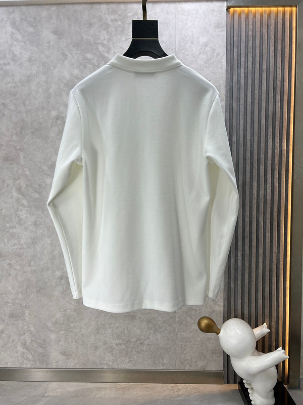 Side profile of Louis Vuitton luxury clothing with logo-detail design