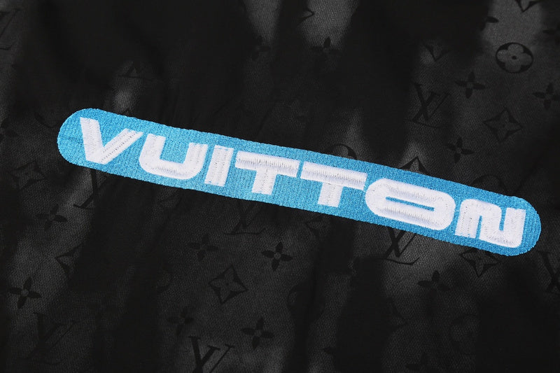 Back view of Louis Vuitton luxury clothing with logo-detail design