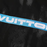 Back view of Louis Vuitton luxury clothing with logo-detail design