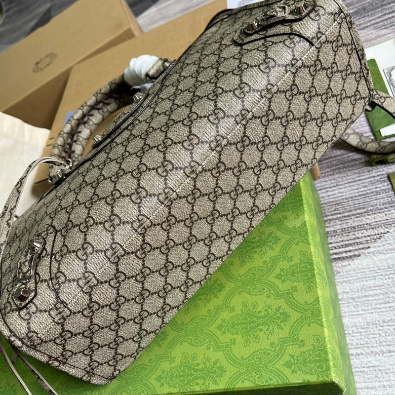 Back view of structured premium women's handbag – women's statement bag