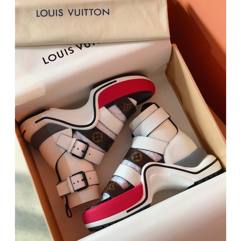Louis Vuitton Red Bow-Detail Flats - Detail Shot of Craftsmanship