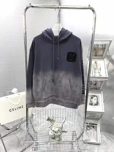 Close-up detail shot of Louis Vuitton luxury clothing with relaxed-fit cut