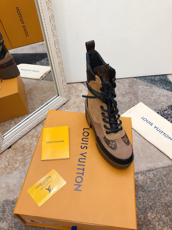 Close-up of Louis Vuitton shoes craftsmanship