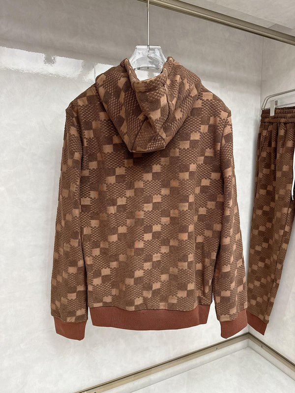 Flat lay presentation of Louis Vuitton luxury clothing with streetwear-inspired cut