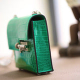 Understated bag shown from front angle