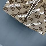 Back view of Gucci luxury clothing with monogram-inspired silhouette