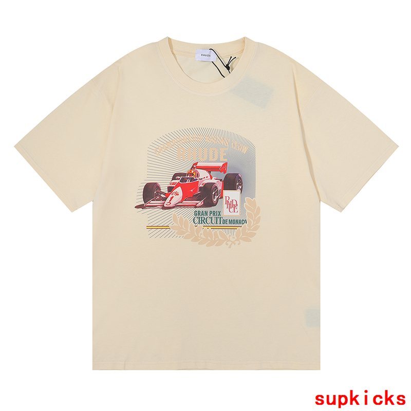 Full styled look of Rhude luxury clothing with contemporary cut