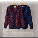 Front view of Gucci luxury clothing with label-forward styling