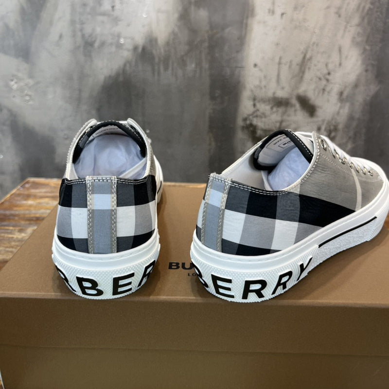 Burberry White High-Top Sneakers - Angled View