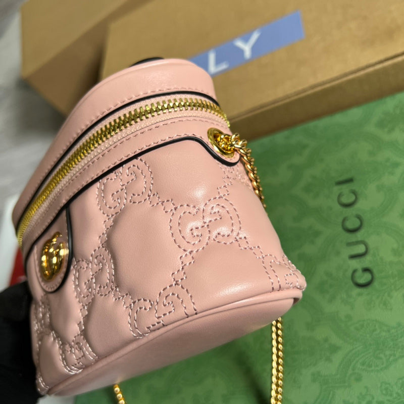 Close-up detail of poised bag design
