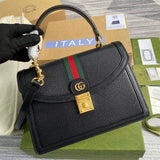 Back view of structured everyday-luxe women's handbag – women's designer-style accessory
