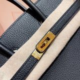 Side view of contemporary structured handbag