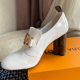 Louis Vuitton luxury shoes detail shot