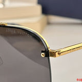 Close-up detail view of Louis Vuitton unisex sunglasses