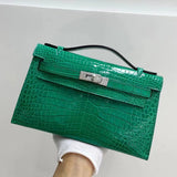 Side view of smart structured handbag