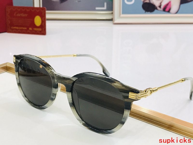 Close-up detail view of Cartier unisex sunglasses