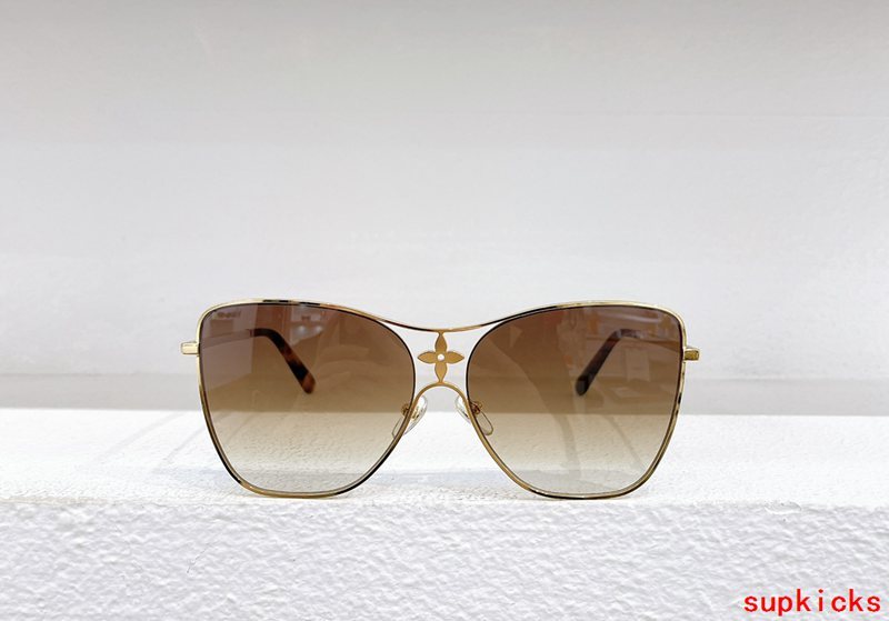 Close-up detail view of Louis Vuitton unisex sunglasses