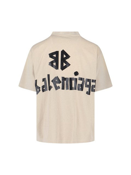 Balenciaga T-Shirts? Balenciaga Men "Tape Type" T-Shirt Casual Everyday Designer Tee