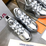Louis Vuitton White Combat Boots - Close-Up Texture View