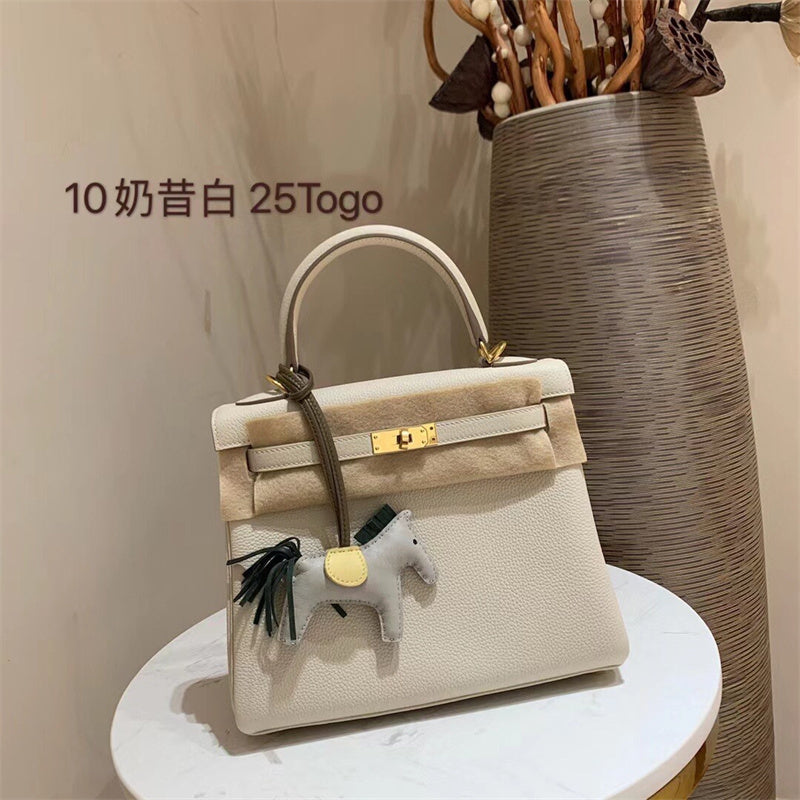  Elegant structured bag carried on shoulder