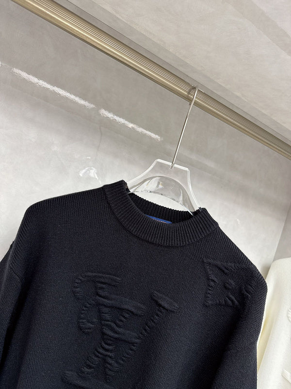 Front view of Louis Vuitton luxury clothing with tailored silhouette