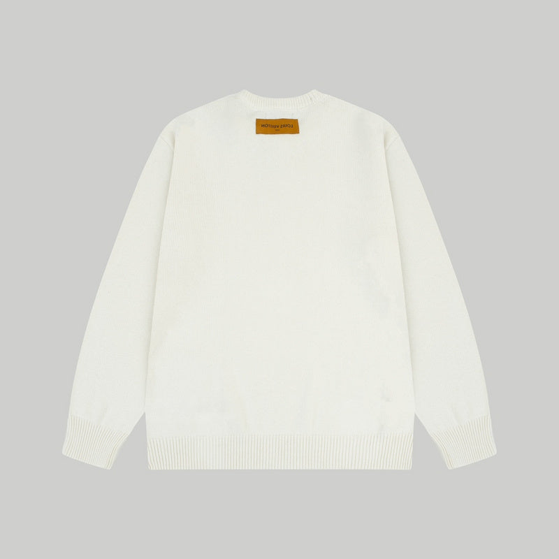 Close-up detail shot of Louis Vuitton luxury clothing with relaxed-fit cut