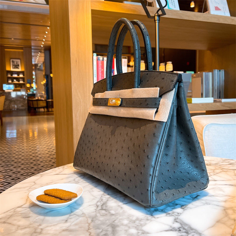 Side view of chic structured handbag