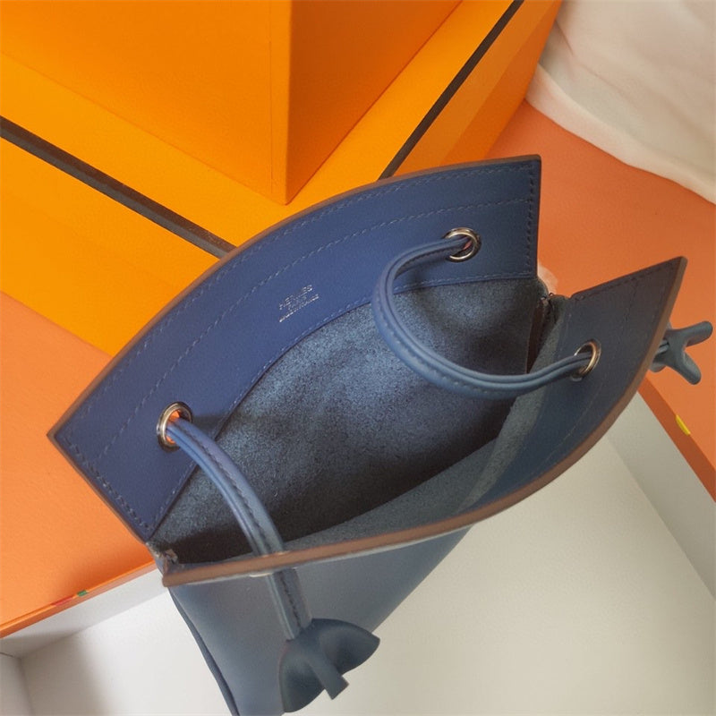Side view of classic structured handbag
