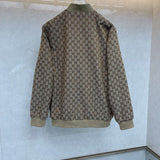 Side profile of Gucci luxury clothing with monogram-inspired silhouette