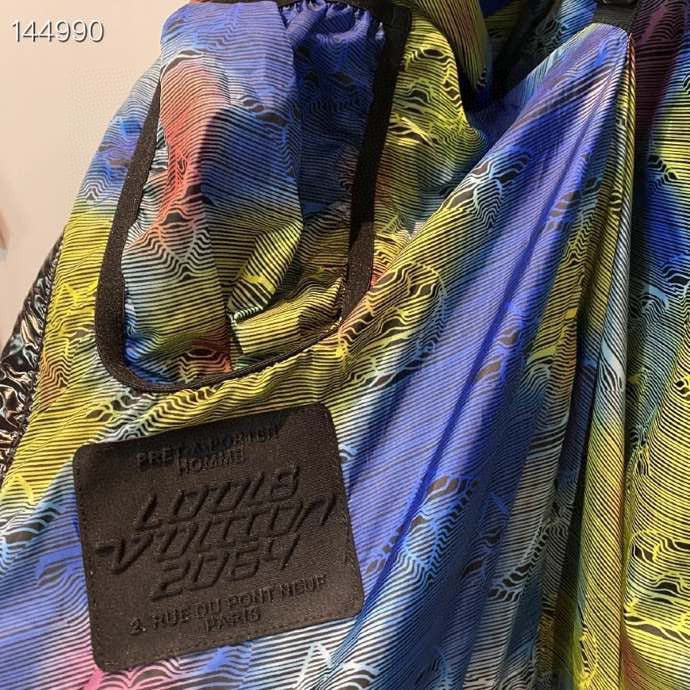 Flat lay presentation of Louis Vuitton luxury clothing with relaxed-fit cut