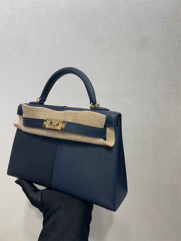 Side view of smart structured handbag
